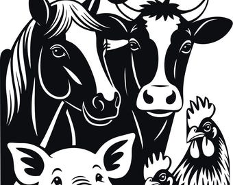 Farm Squad Farm Animals Vinyl Decal Sticker for Car - Laptop - Window