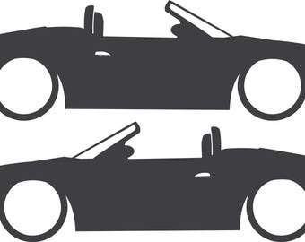 Set Of 2 Lowered Car Silhouette Decal Stickers For Porsche Boxster 986