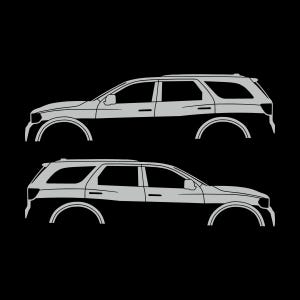 Set Of 2 Car Silhouette Decal Stickers For Dodge Durango 3rd Gen Light Grey