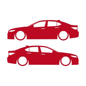 Set mit 2 Aufklebern für tiefergelegte Fahrzeuge für Acura TLX 2015-17 UB1 Limousine Rot