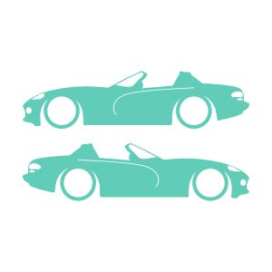 Set mit 2 Aufklebern für tiefergelegte Fahrzeuge für Dodge Viper Roadster der 1. Generation Mint