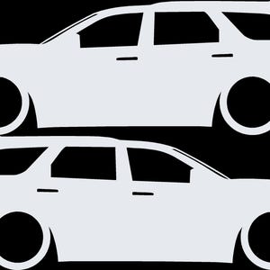 Set Of 2 Car Silhouette Decal Stickers For Dodge Durango 3rd Gen White