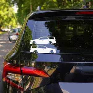 Juego de 2 pegatinas decorativas con silueta de coche rebajado para Nissan Stagea 1996-98 WC34 Zenki Wagon imagen 2