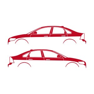 Set Of 2 Car Silhouette Decal Stickers For Volvo S40 2nd Gen Red