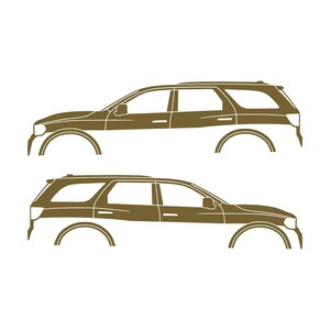 Set Of 2 Car Silhouette Decal Stickers For Dodge Durango 3rd Gen Gold