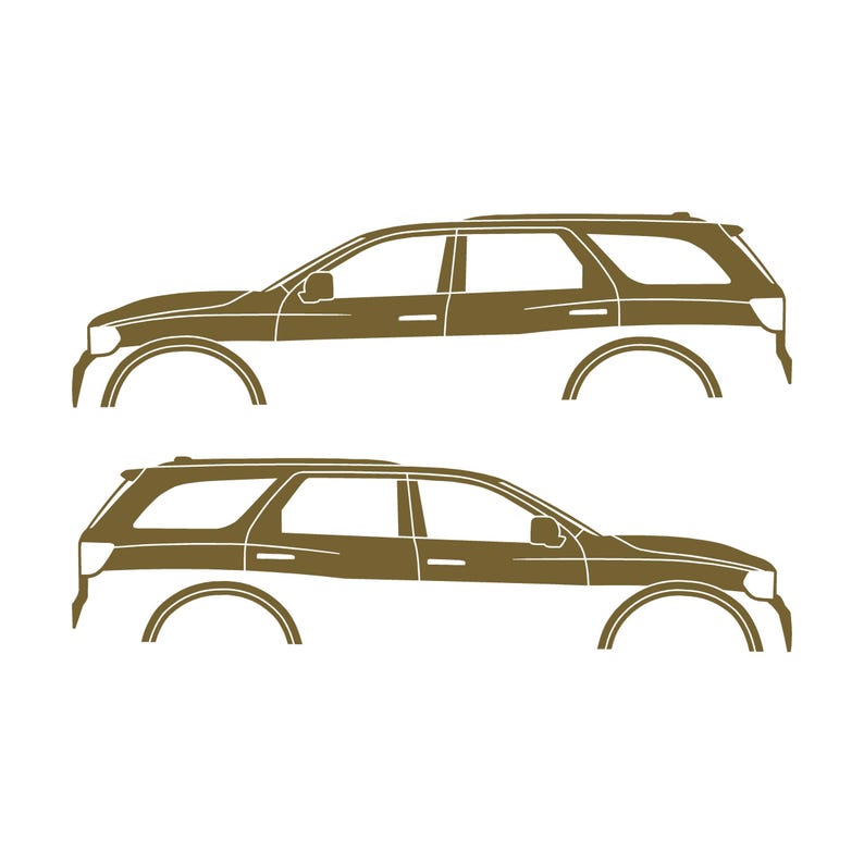 Set Of 2 Car Silhouette Decal Stickers For Dodge Durango 3rd Gen Gold