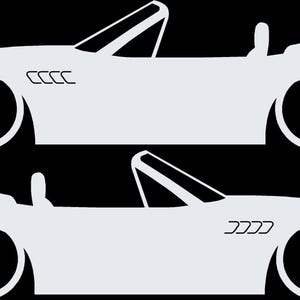 Set Of 2 Car Silhouette Decal Stickers For BMW Z3 Roadster White