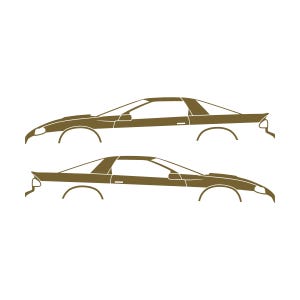 Set Of 2 Car Silhouette Decal Stickers For Chevrolet Camaro SS 4th Gen 1998-2002 Coupe Gold