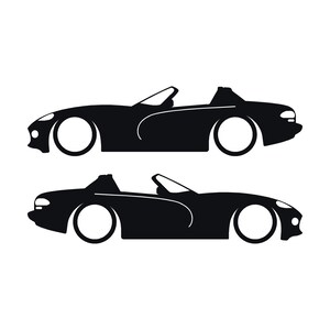 Set mit 2 Aufklebern für tiefergelegte Fahrzeuge für Dodge Viper Roadster der 1. Generation Schwarz