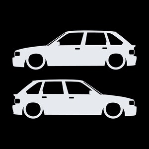 Set Of 2 Lowered Car Silhouette Decal Stickers For MG Maestro Turbo White