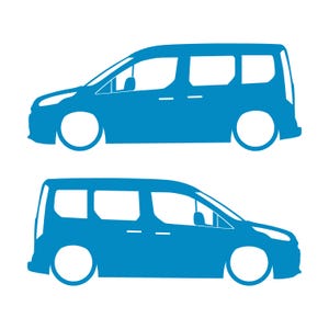 Juego de 2 pegatinas decorativas con silueta de coche rebajado para Ford Transit Connect Mk2 Wagon Light Blue