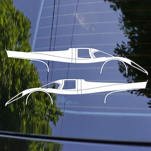 2x Classic Car Silhouette Decal Stickers for Porsche 917 Vintage Le Mans Racer