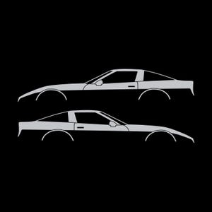 Set Of 2 Car Silhouette Decal Stickers For Chevrolet Corvette C4 Coupe Silver