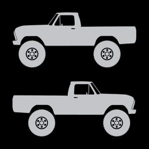 Set Of 2 Car Silhouette Decal Stickers For Ford F100 6th Gen Long Bed Silver
