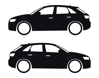 Set Of 2 Lowered Car Silhouette Decal Stickers For Audi Q3 8U