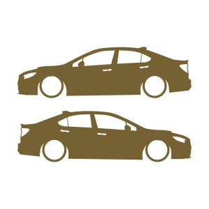 Juego de 2 pegatinas con silueta de coche rebajado para Subaru WRX VB 2022 Oro