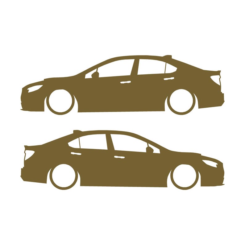 Juego de 2 pegatinas con silueta de coche rebajado para Subaru WRX VB 2022 Oro
