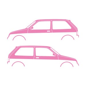 Set Of 2 Car Silhouette Decal Stickers For MG Metro Soft Pink
