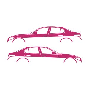 Set Of 2 Lowered Car Silhouette Decal Stickers For Alfa Romeo Giulia 952 2016 Pink