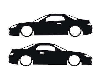 Set Of 2 Lowered Car Silhouette Decal Stickers For Mitsubishi FTO