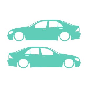 Set Of 2 Lowered Car Silhouette Decal Stickers For Toyota Altezza Mint