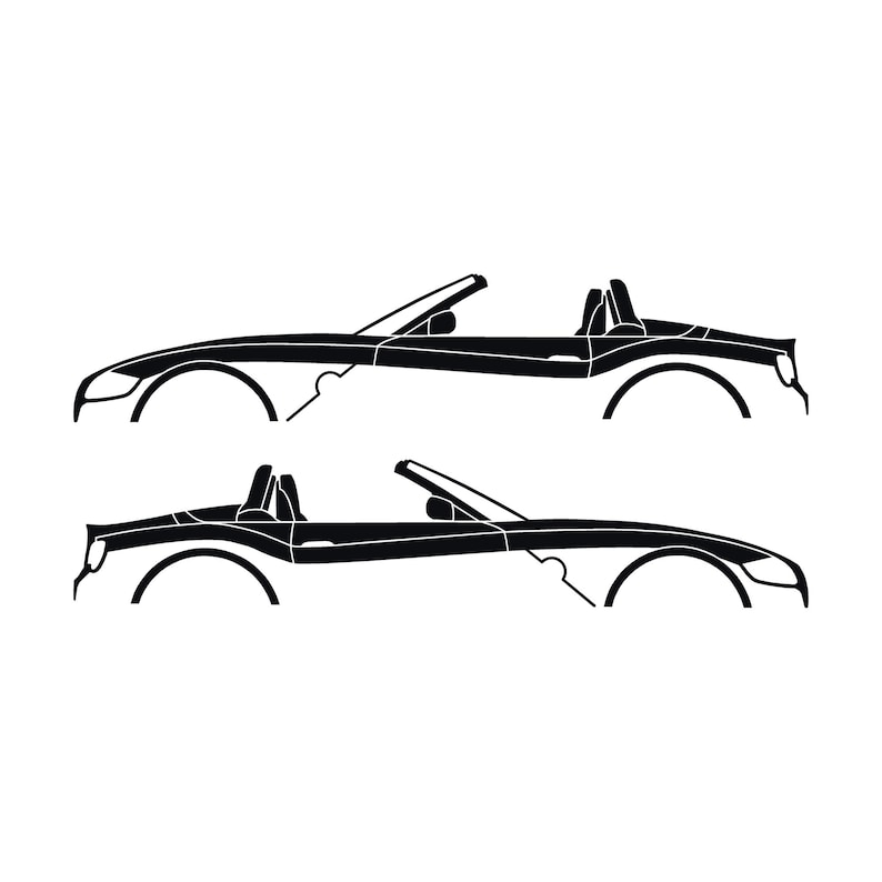 Set Of 2 Car Silhouette Decal Stickers For BMW Z4 E85 Roadster Black