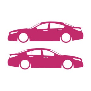 Set Of 2 Lowered Car Silhouette Decal Stickers For Acura TL 4th Gen UA8 2009-14 Pink