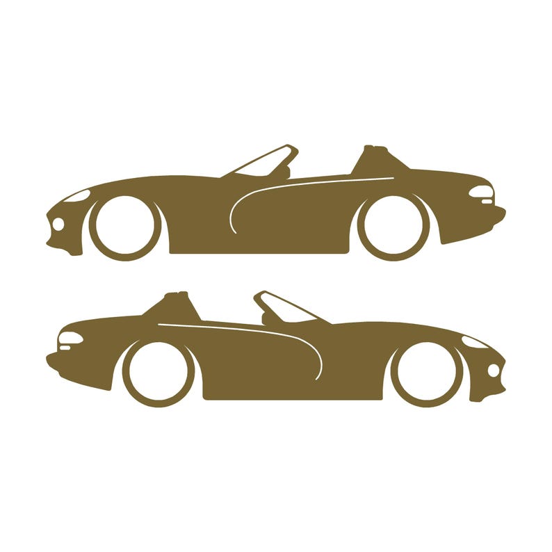 Set mit 2 Aufklebern für tiefergelegte Fahrzeuge für Dodge Viper Roadster der 1. Generation Gold