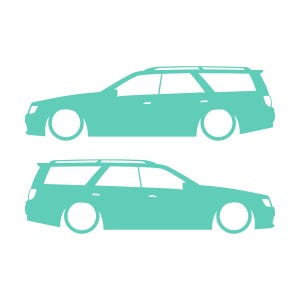 Juego de 2 pegatinas decorativas con silueta de coche rebajado para Nissan Stagea 1996-98 WC34 Zenki Wagon Mint