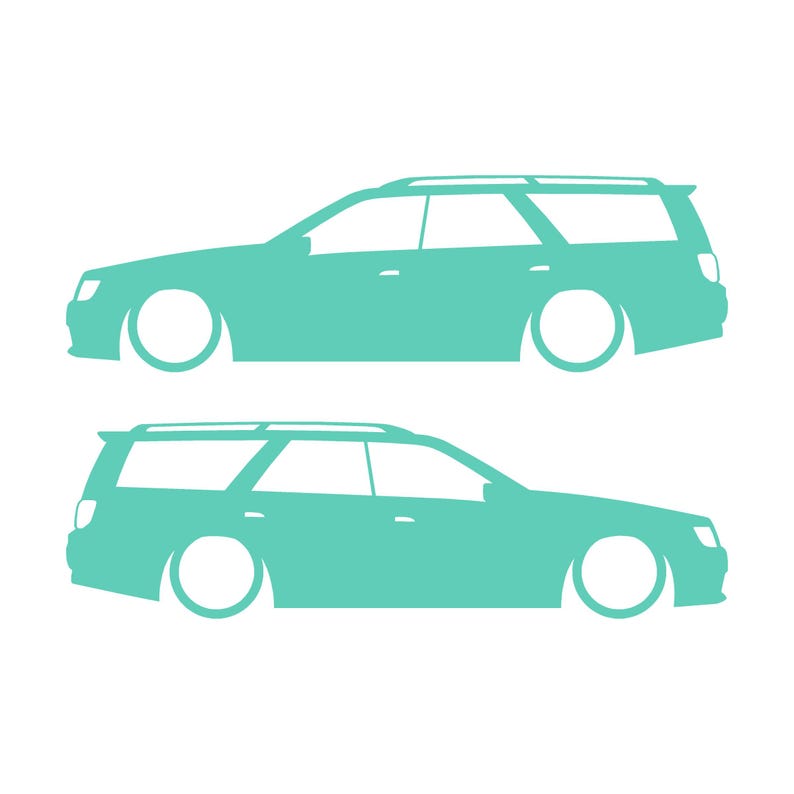 Juego de 2 pegatinas decorativas con silueta de coche rebajado para Nissan Stagea 1996-98 WC34 Zenki Wagon Mint