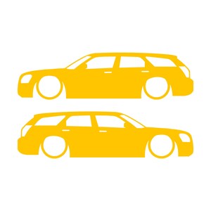 Set med 2 sänkta silhuettdekaler för Dodge Magnum Gul