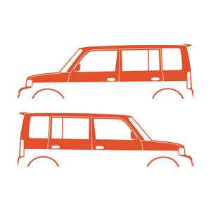Set Of 2 Lowered Car Silhouette Decal Stickers For Scion Xb 1st Gen Orange