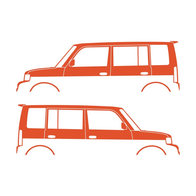 Set Of 2 Lowered Car Silhouette Decal Stickers For Scion Xb 1st Gen Orange