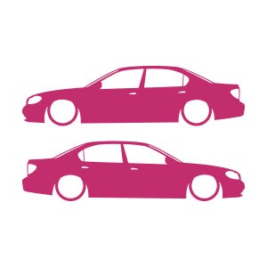 Set Of 2 Lowered Car Silhouette Decal Stickers For Nissan Cefiro A33 1998-2004 Pink