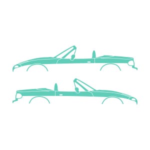 Set Of 2 Lowered Car Silhouette Decal Stickers For Mazda Miata MX5 NA Mint