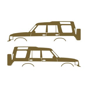 Set Of 2 Lifted Car Silhouette Decal Stickers For Land Rover Discovery 1 2 Classic Gold
