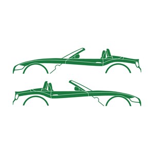 Set Of 2 Car Silhouette Decal Stickers For BMW Z4 E85 Roadster Green