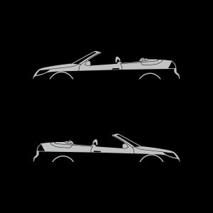 Set Of 2 Car Silhouette Decal Stickers For Saab 9-3 Facelift 2nd Gen Convertible Light Grey