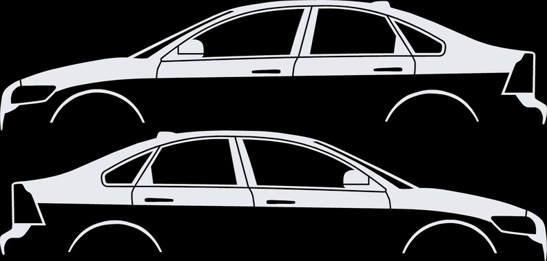 Set Of 2 Car Silhouette Decal Stickers For Volvo S40 2nd Gen image 4