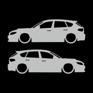 Conjunto de 2 adesivos com silhueta de carro rebaixado para Subaru Impreza WRX STI 3ª geração Hatchback GH Light Grey