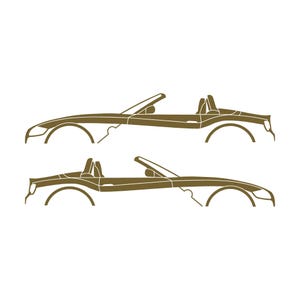 Set Of 2 Car Silhouette Decal Stickers For BMW Z4 E85 Roadster Gold