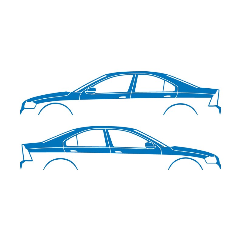 Set Of 2 Car Silhouette Decal Stickers For Volvo S60 R 1st Gen 2001-09 Sky Blue