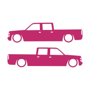 Set mit 2 Aufklebern für tiefergelegte Fahrzeuge für Chevrolet Silverado C1500 Crew Cab 1987-98 Rosa