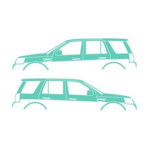 Set Of 2 Car Silhouette Decal Stickers For Land Rover Freelander 1 3-door Hatchback Mint