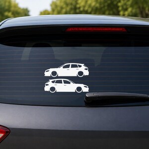 Conjunto de 2 adesivos com silhueta de carro rebaixado para Subaru Impreza WRX STI 3ª geração Hatchback GH imagem 2