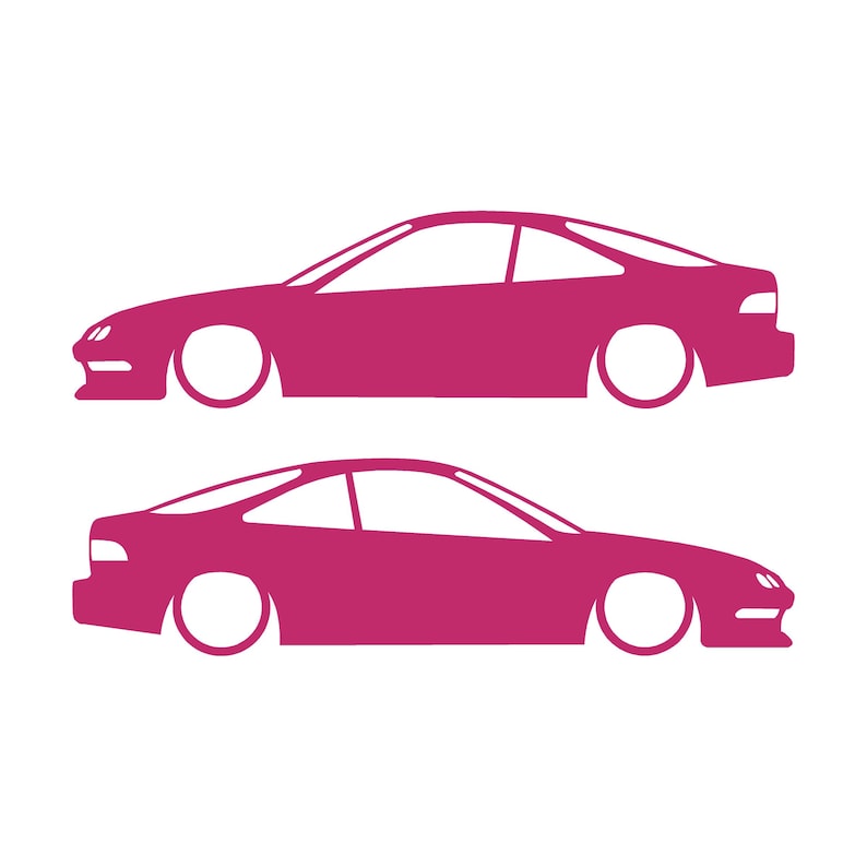 Set mit 2 Aufklebern für tiefergelegte Fahrzeuge für Acura Integra DC2 Coupé der 3. Generation Rosa