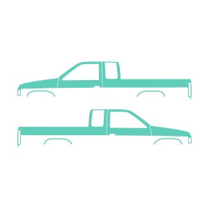 Set Of 2 Truck Silhouette Decal Stickers For Nissan D21 Hardbody King Cab Pickup Mint