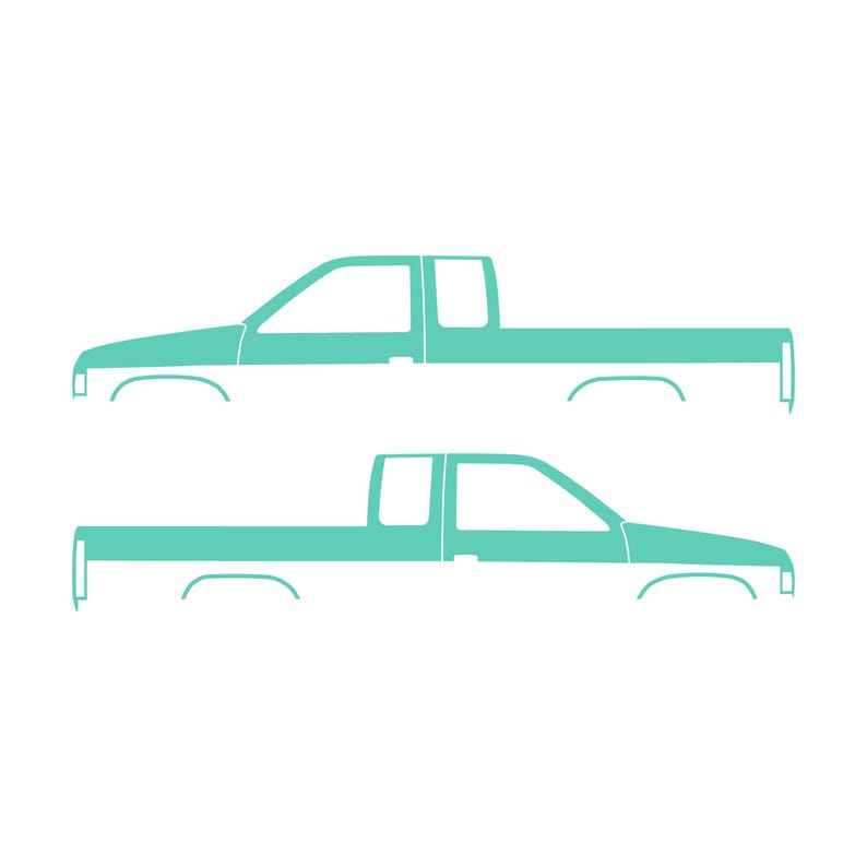 Set Of 2 Truck Silhouette Decal Stickers For Nissan D21 Hardbody King Cab Pickup Mint