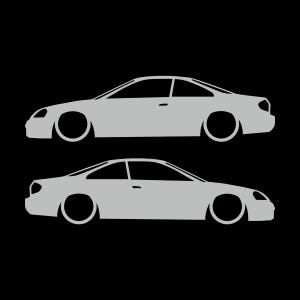 Juego de 2 pegatinas decorativas con silueta de coche rebajado para Acura CL YA4 Coupé de segunda generación Light Grey
