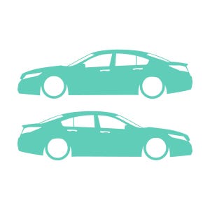 Set Of 2 Lowered Car Silhouette Decal Stickers For Acura TL 4th Gen UA8 2009-14 Mint